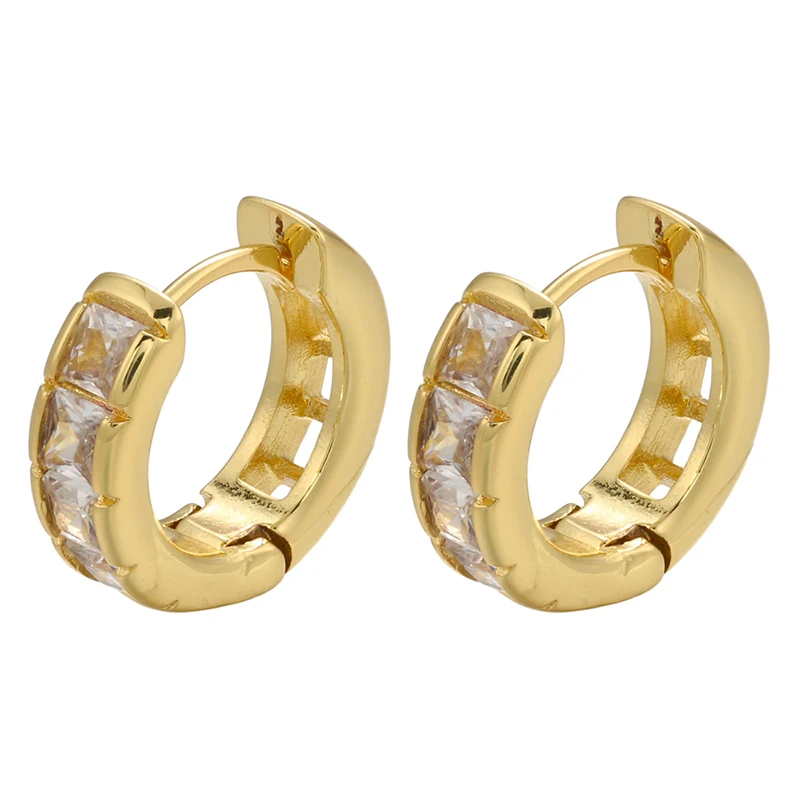 ZHUKOU золотистые Серебристые маленькие серьги-кольца ручной работы с фианитами