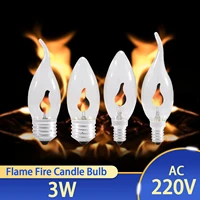 led bulb e14 e27 edison flicker flame led candle light fire lighting vintage 3w ac220v 240v tail retro decor energy saving lamp