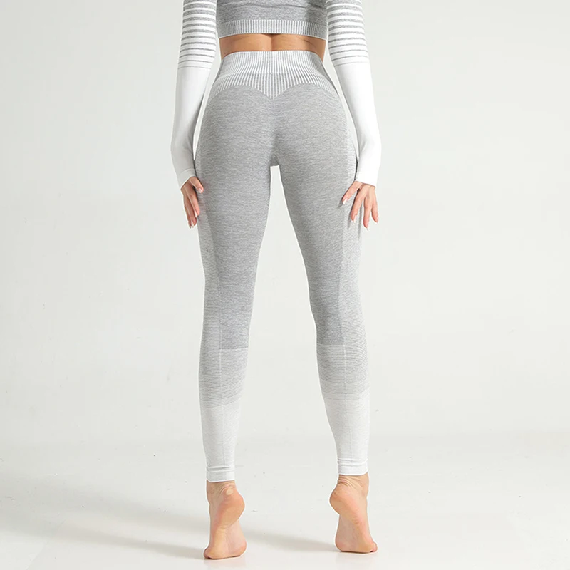 

Running Leggings Sport Pants Fitness Knitted Seamless Women Female Trousers Pencil High Casual Loose Elastic Waist Full Length