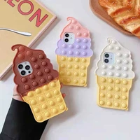 hot pop it fidget toys ice cream soft plastic phone case for iphone 11 12 pro max xs x 6 7 8g drop following cellphone case