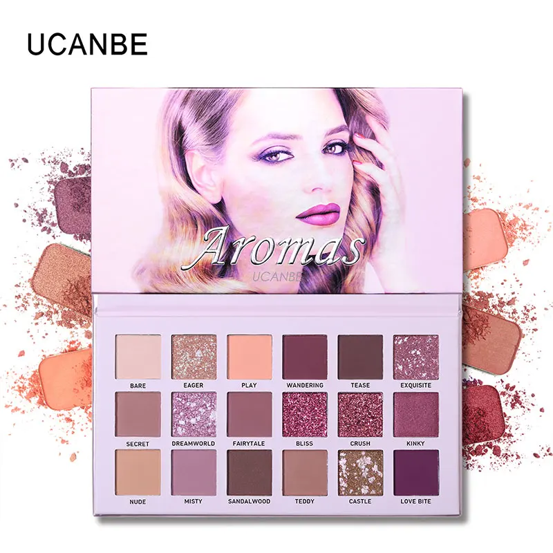 Aromas 18 цветов UCANBE брендовая Волшебная Палетка теней для век земные мерцающие матовые тени для век металлическая пудра Макияж телесная косметика - Цвет: Aromas