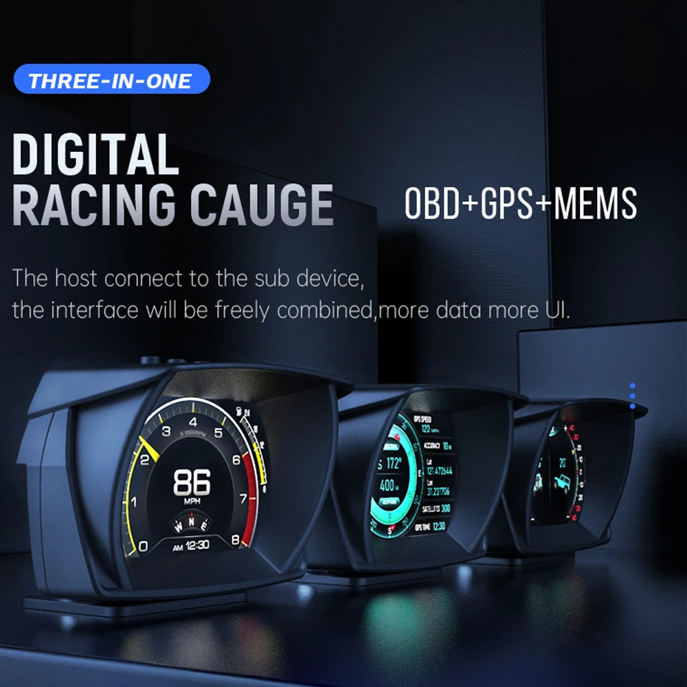 Vjoycar 2022 новейший V61 Автомобильный бортовой компьютер 3 в 1 HUD OBD2 датчик GPS Спидометр