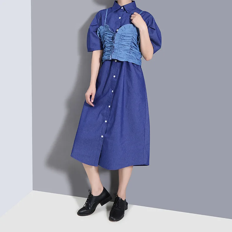 

Fashion summer new style Korean temperament skirt puff sleeve slim dress