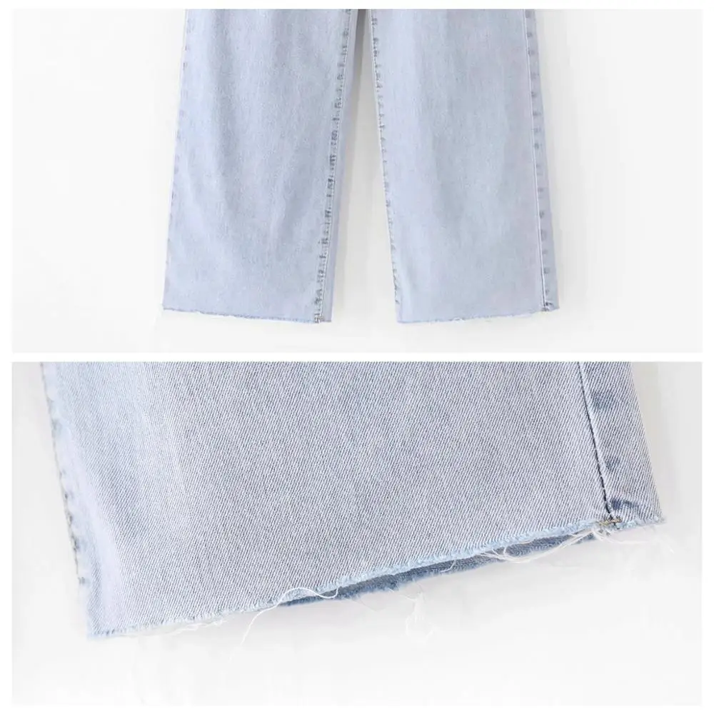 

Spring Autumn Winter Cotton Elegant Fashion Jeans Woman 2020 Wide Leg Jeans High Waisted Jeans