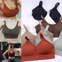 1pc women sports bra back no rims underwear wrapped chest seamless vest high elasticity removable sponge cup