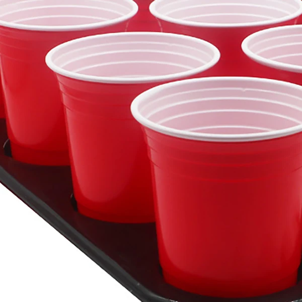 

50Pcs Party Mug with 4 Balls Beer Pong Party Cups Beer Mug Stark Plastic Mug Plastic Mug with Tray