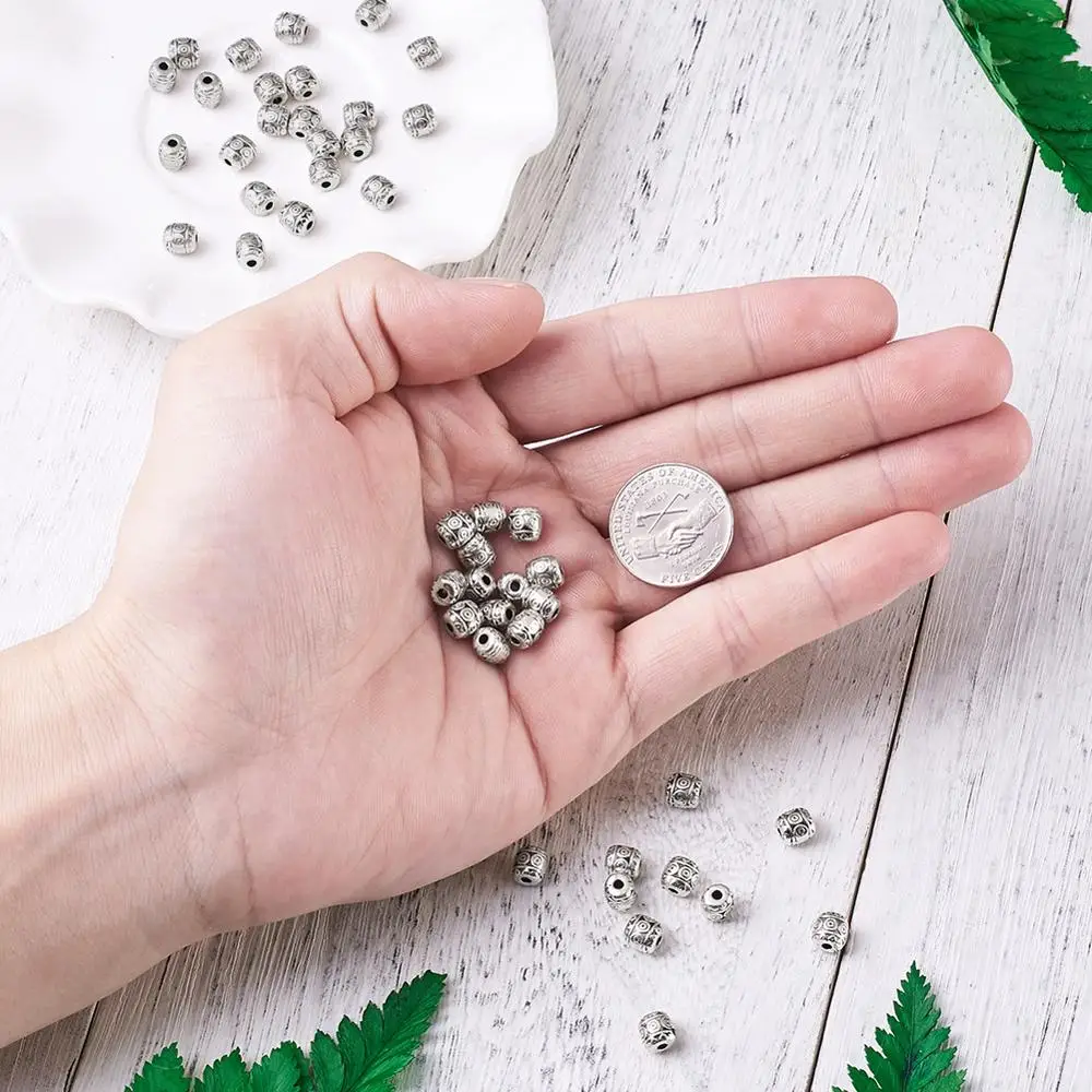 50 шт Тибетский Стиль баррель бусины для серьги браслеты ожерелья без