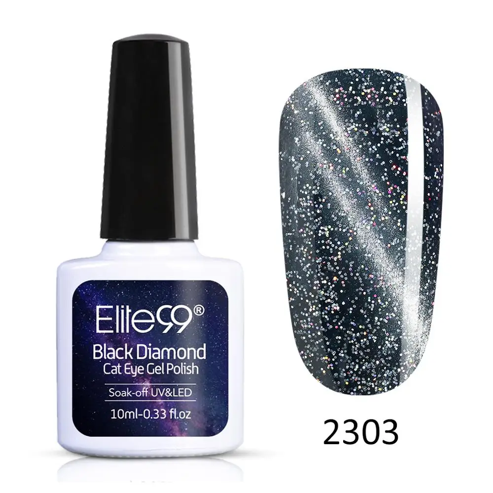 2303 Elite99 10 мл Galaxy Гель-лак для ногтей с эффектом «кошачий глаз» черная основа необходимо замачивать Магнитный УФ-гель для ногтей Полупостоянный Маникюр гель лак - Цвет: 2303