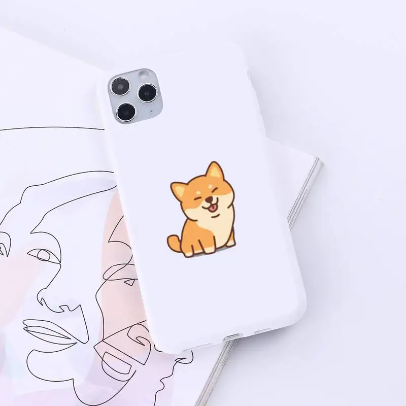 

corgi dog Cute cartoon animal Phone Case Candy Color for iPhone 6 7 8 11 12 s mini pro X XS XR MAX Plus