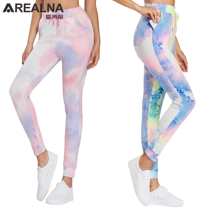 

Pants Woman Leggings Fashion Tie Dye High Wasit Push Up Leggings Ankle Length Women Training Trousers Fitness Joggers Feminina