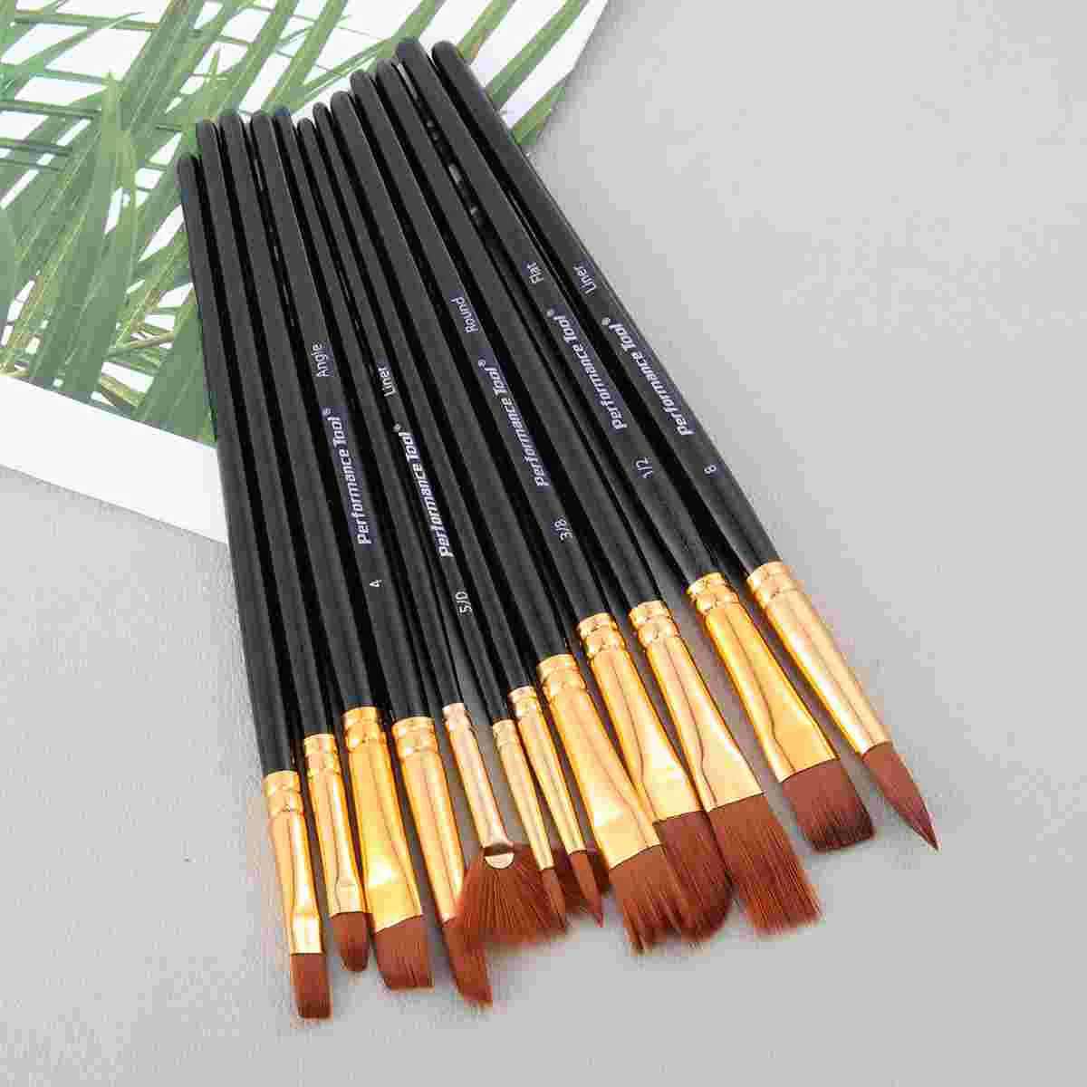 

12PcsProfessional Paint кисти с деревянными ручками Oil Paint ing кисточки для гуаши акриловая масляная краска ing Brush для студентов-художников