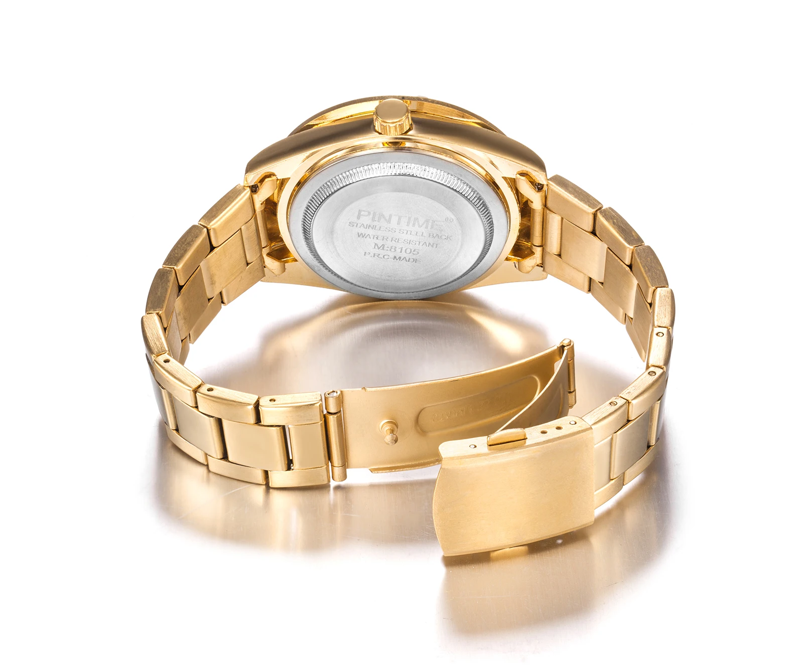 

PINTIME Business Watch Men Women Luxury Brand Quartz Steel Gold Diamond Men Watch Military Male Wrist Watch Relogio Masculino