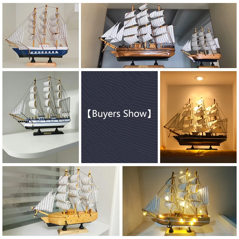 

Wooden Sailboat Model Miniature Boat Desktop Decoration Home Decor Caribbean Black Pearl Corsair Sailing Boats Christmas Gift