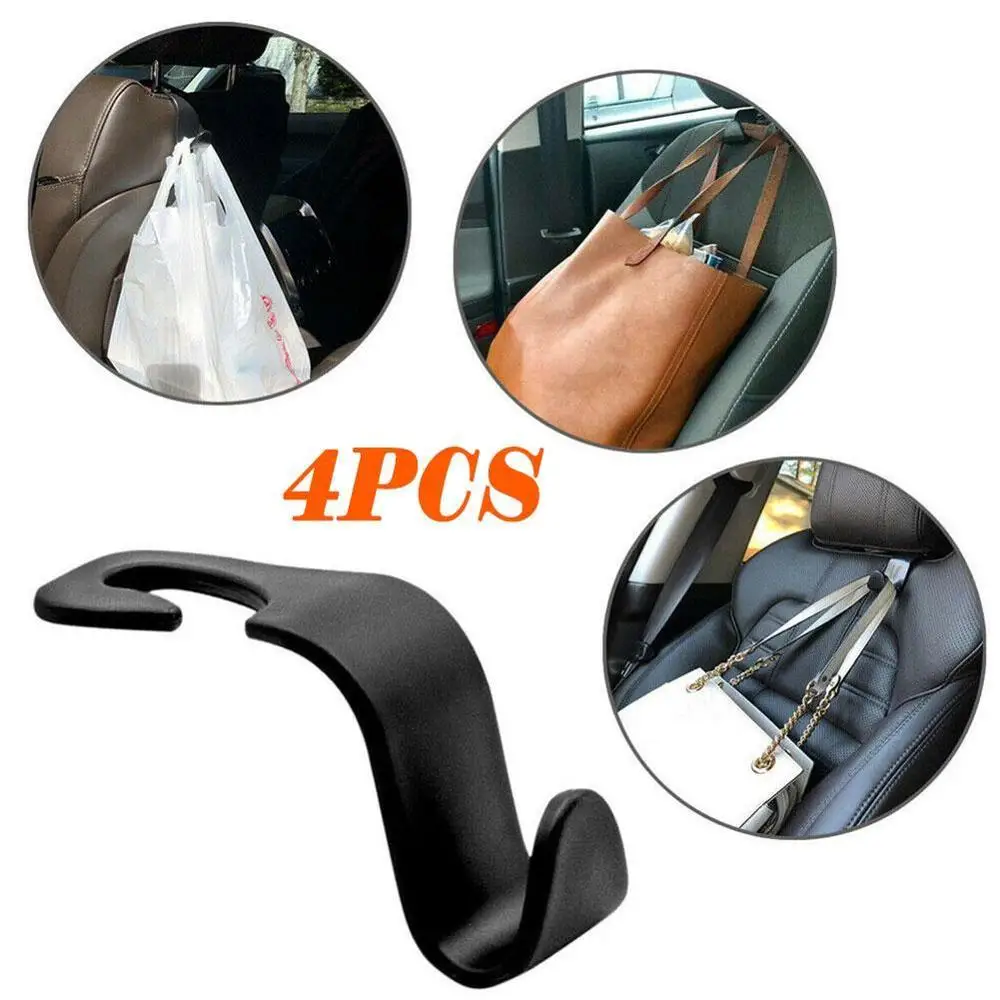 

4 Universal Car Seat Headrest Hook Purse Bag Hanger Holder 11cm Organizer 3.5cm Bag x Clip x 0.4cm Accessories K8S1