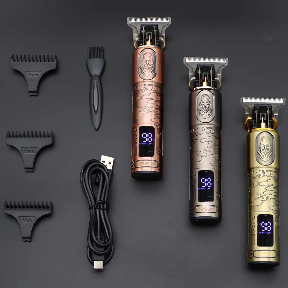 

2021 T9 0 мм профессиональная машинка для стрижки волос, триммер для бороды, электрическая перезаряжаемая Мужская бритва для волос, Парикмахер...