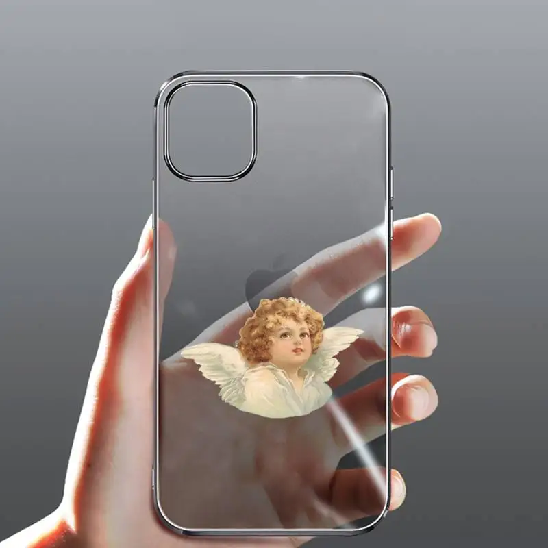 

baby angel painting aesthetic art Phone Case Transparent for iPhone Samsung 11 12 6 7 8 9 30 Pro X Max XR Plus lite