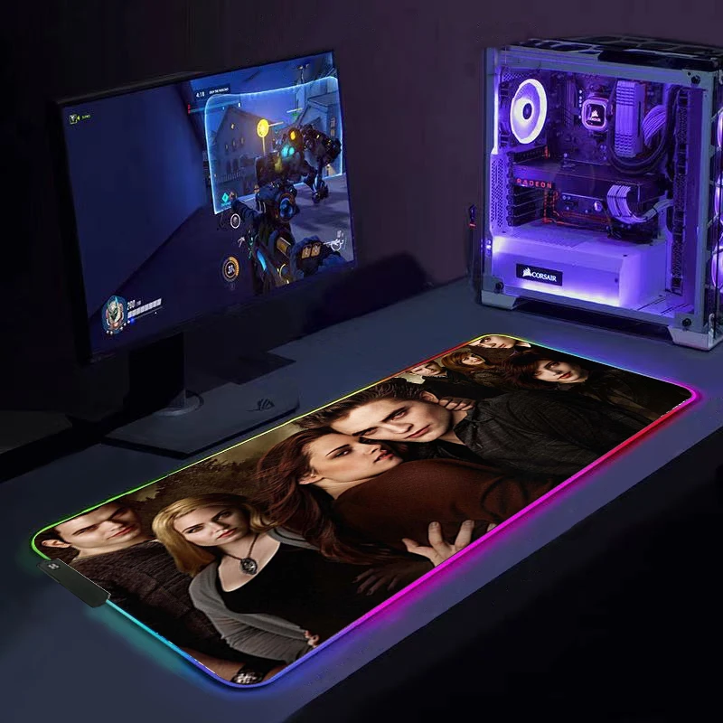 

Non-Slip LED Light Large Soft Gaming Mouse Pad RGB Twilight Glowing Keyboard Laptop Mat Cool Mouse Pad For Gamers Mice Backlight