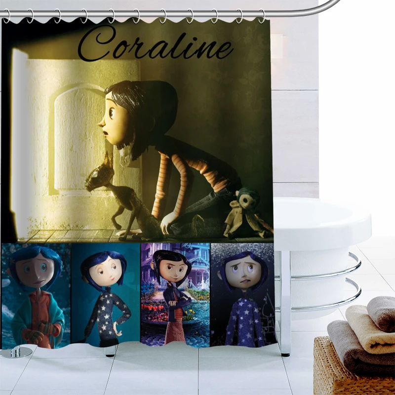 Новое поступление Модный чехол Коралина душ Шторы полиэфирной ткани высокой