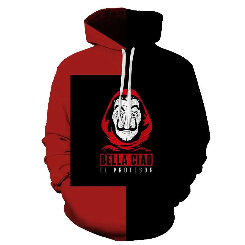 

La Casa De Papel Lente Autumn Jongens En Meisjes 'Hoodie 3D Afdrukken Losse Persoonlijkheid Mode Toevallige Sweater