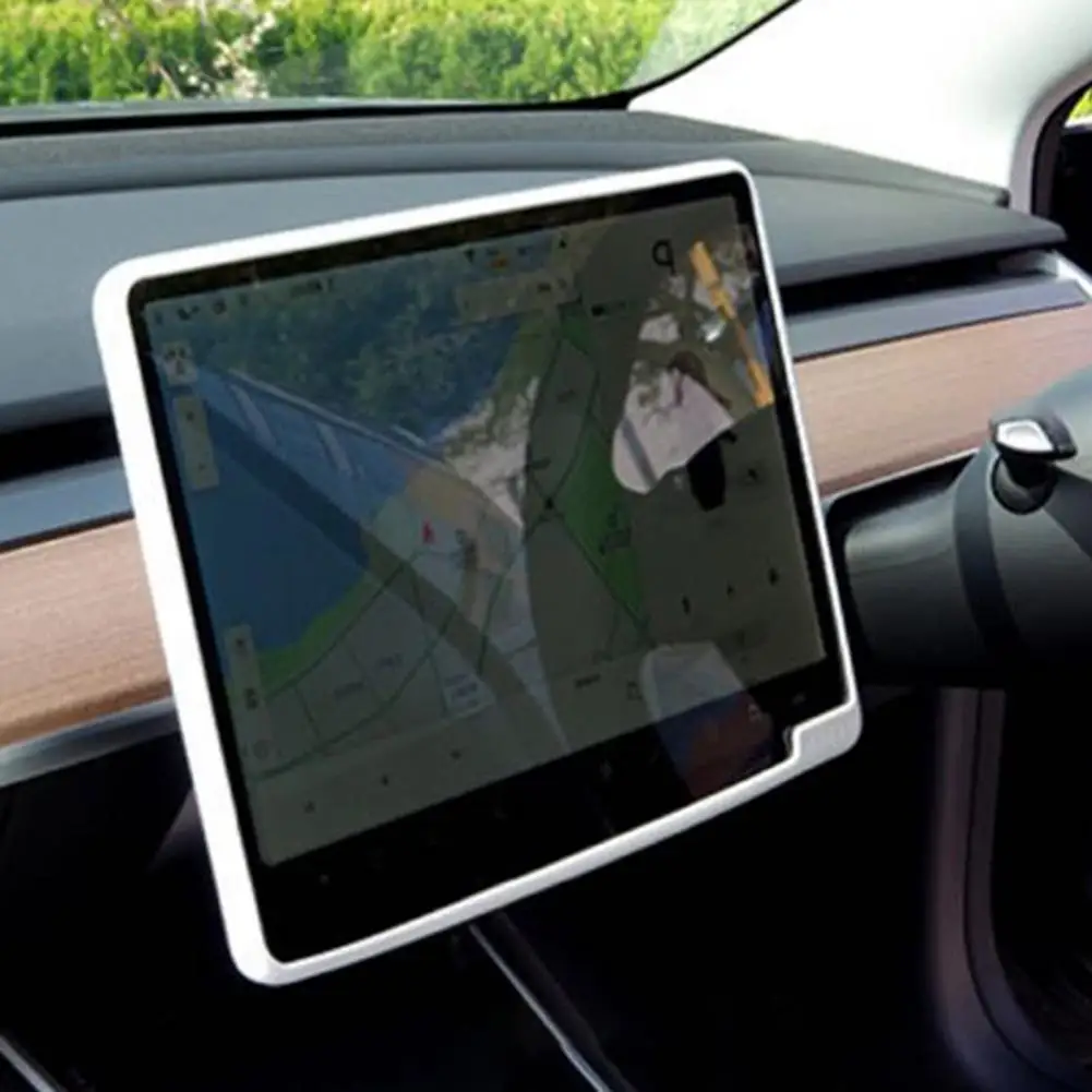 

Center Console Screen Protector Anti-collision Silicone Navigation Screen Frame Cover for Tesla Model 3/Y