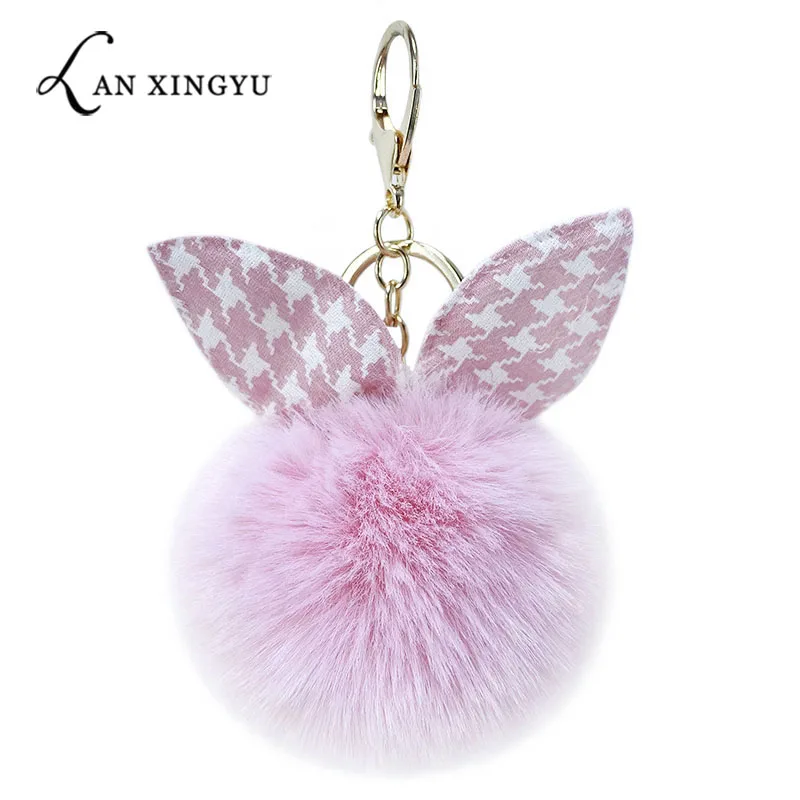 Креативный тканевый брелок с кроличьими ушками Имитация меха кролика Рекс