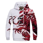 Пленка venom blusa de moletom с капюшоном 3d, jaqueta с капюшоном e ziper, Мужская e feminina cosplay de anime