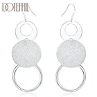 DOTEFFIL женские круглые серьги из стерлингового серебра 925 пробы круглой формы, матовые сережки, модные очаровательные свадебные украшения