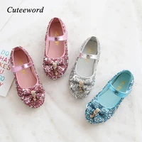 sequin leather girls shoes princess party wedding dance children shoes spring and autumn new baby toddler girl kids shoe flats