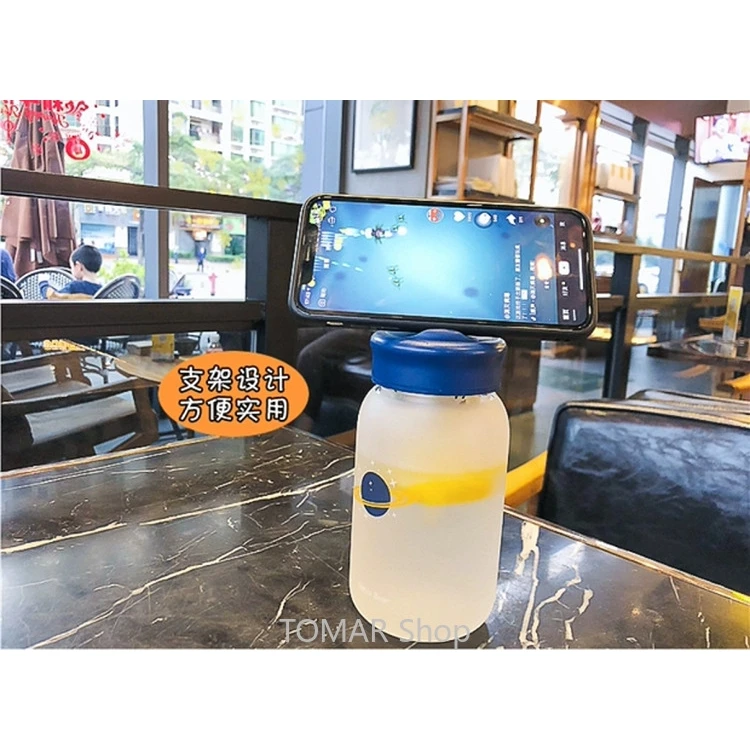 Стеклянный стакан для воды с держателем 460 мл | Дом и сад