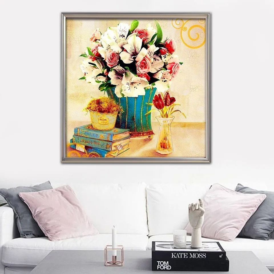 EverShine Алмазная вышивка цветы алмазная картина полностью квадратная Роза Стразы