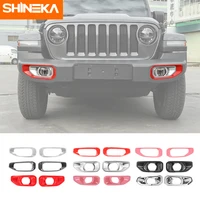 shineka exterior accessories for jeep gladiator jt 2018 car front fog light lamp decor cover sticker for jeep wrangler jl 2018