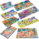 Лидер продаж, деревянные Обучающие игрушки Монтессори для детей, раннее обучение, форма для младенцев, цветное сочетание, логарифмическая занятая доска, игрушка, подарок для детей