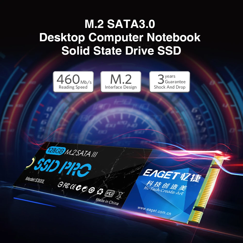 Eaget S300L M.2 SATA III SSD 128 ГБ 256 512 1 ТБ Внутренний твердотельный накопитель для настольных