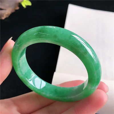 

Натуральный зеленый бирманский жадеит браслет 54 мм-64 мм, Элегантные украшения принцессы, лучший подарок для матери и девушки