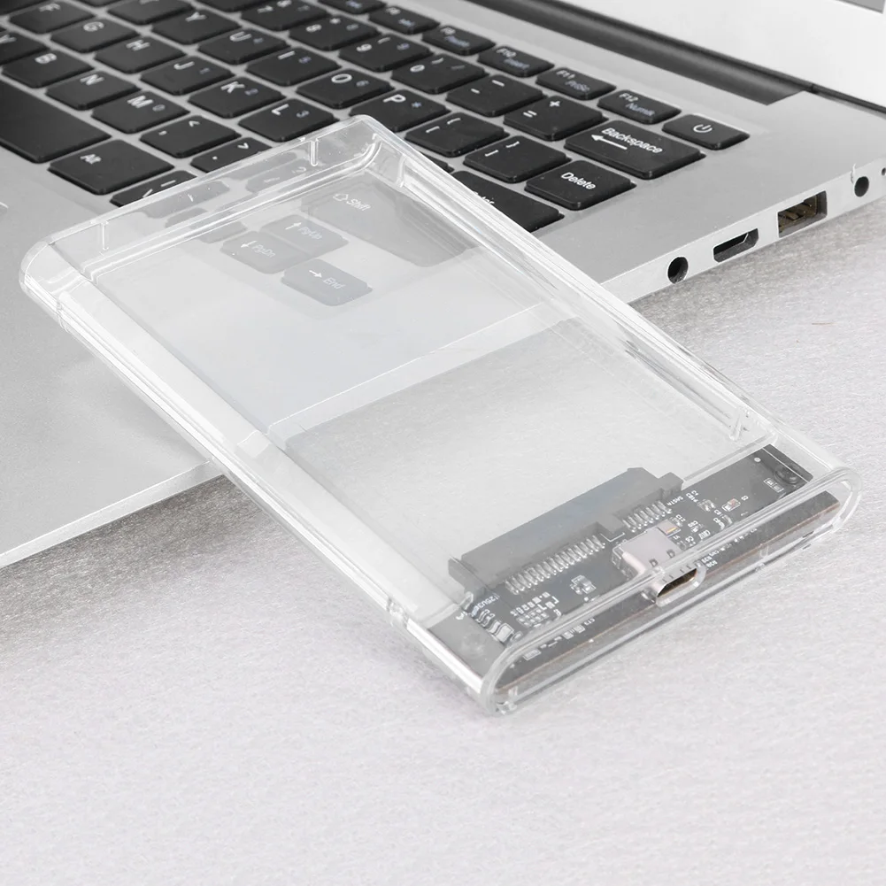 VKTECH Transparent 2.5'' HDD Case USB 3.1 Type-C to SATA Adapter External Hard Drive Enclosure Mobile Box SSD Hardisk | Компьютеры