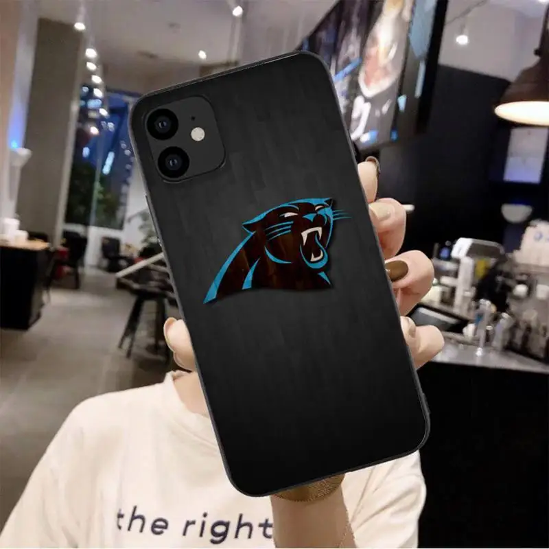 

0 Carolina Panther Black Soft Phone Case For Iphone 6 6s 7 8 Plus XR X XS 11 12 Pro Mini Max