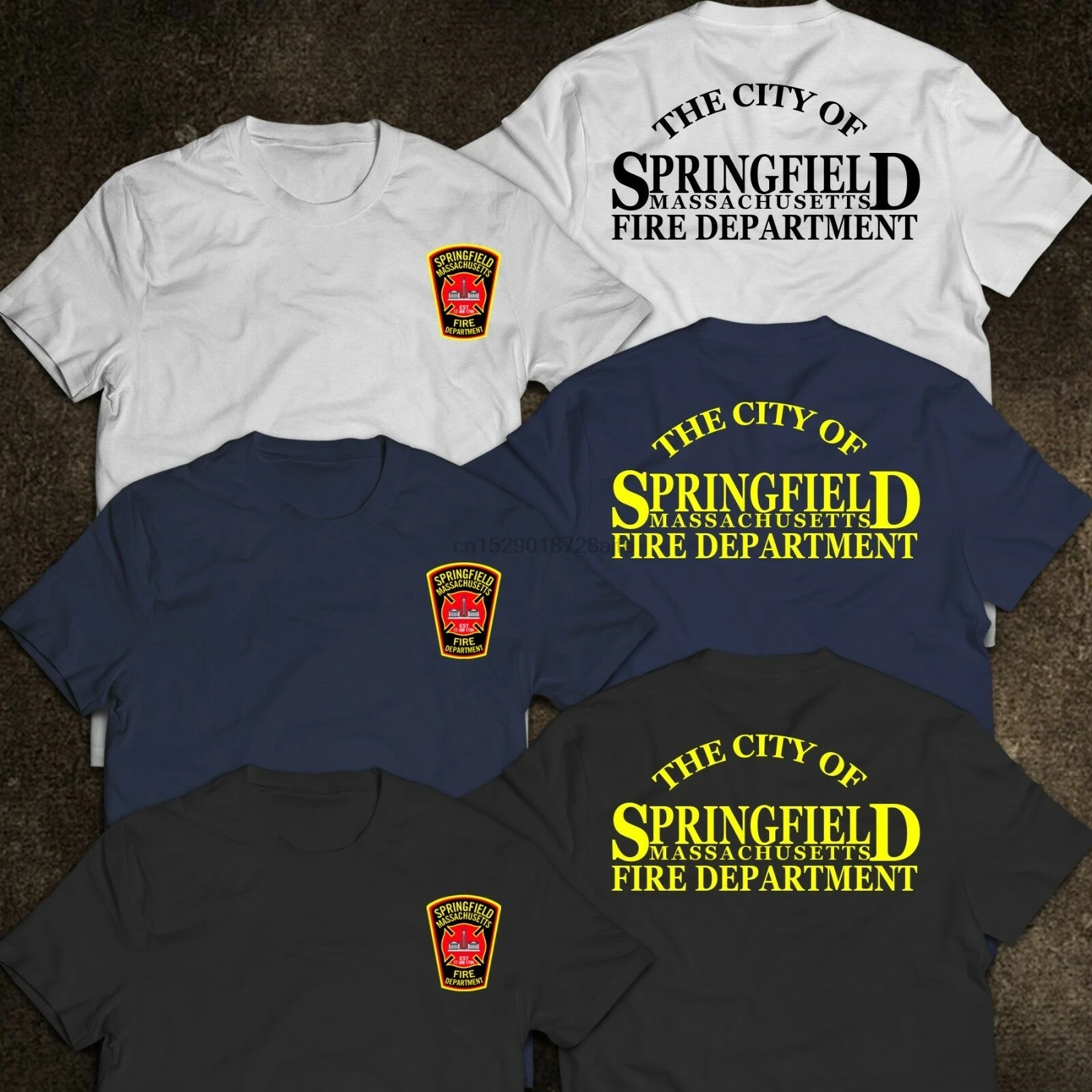 

New Massachusetts Springfield Fire Department Fire Rescue FIrefighter T-Shirt