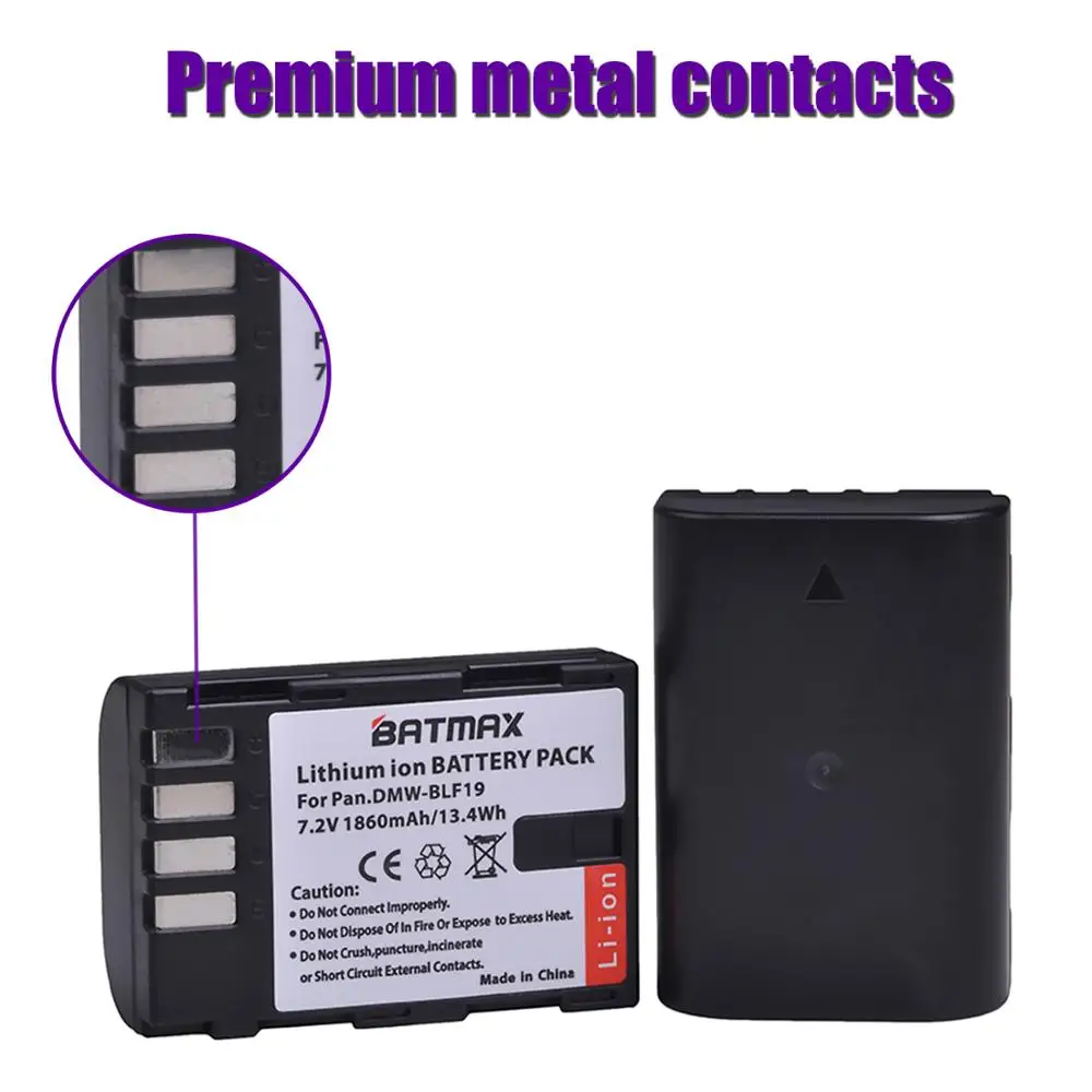2X 1860 мАч DMW-BLF19E DMW-BLF19 батарея для камеры + LED двойное зарядное устройство USB с портом