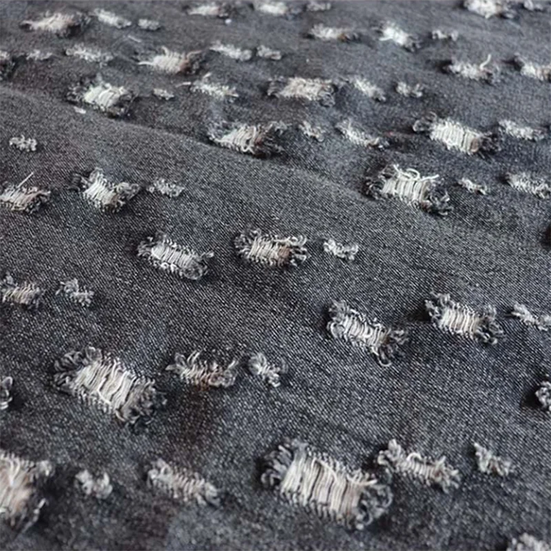 50X150cm Blue Jeans Fabric With Broken Holes For Sewing Pants Jackets Blazer Fashion Denim DIY Textiles Garment Materials Telas | Дом и сад