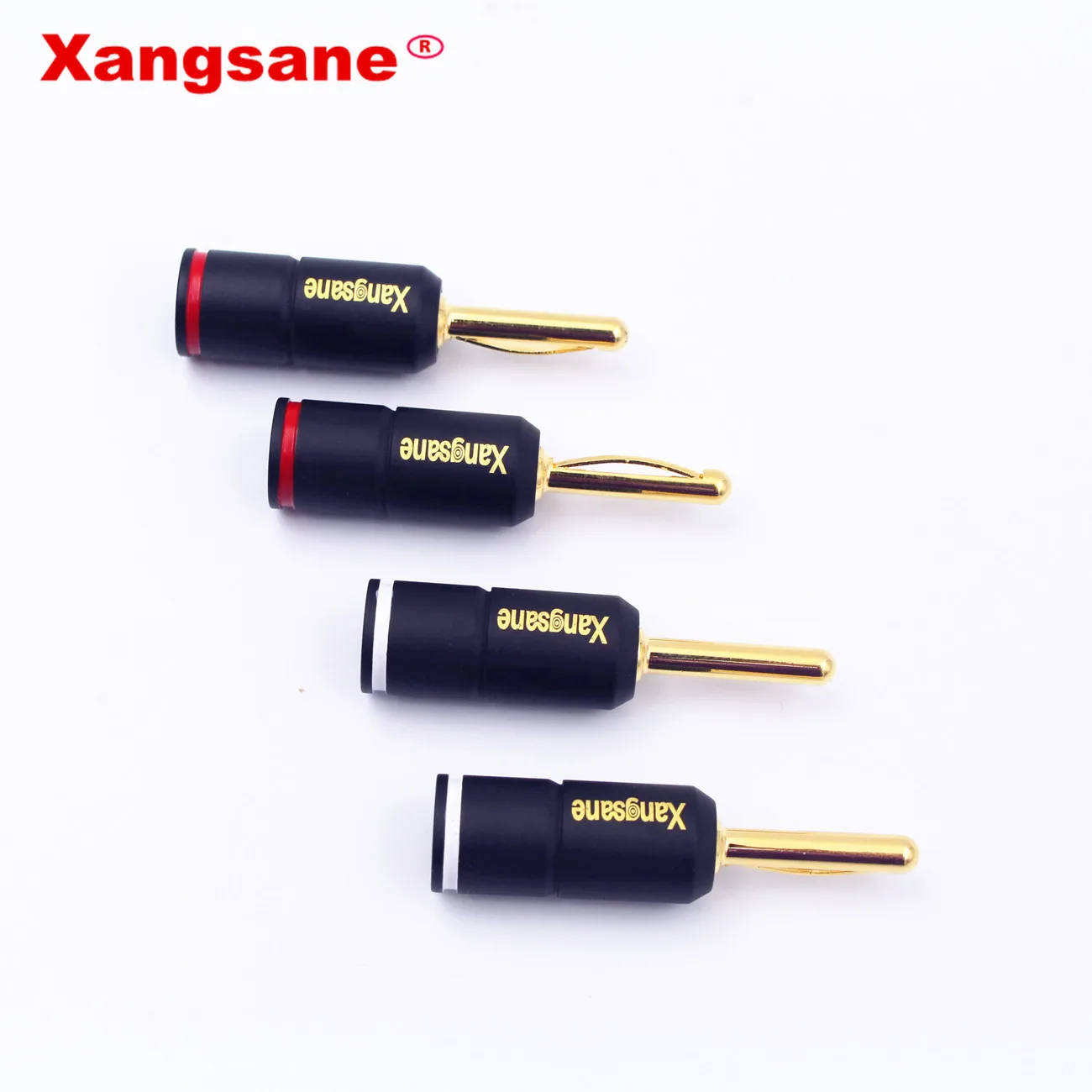 4 pieces High Performance Pure red copper Gold plated Banana Lock Plug HiFi Speaker Connectors | Электроника