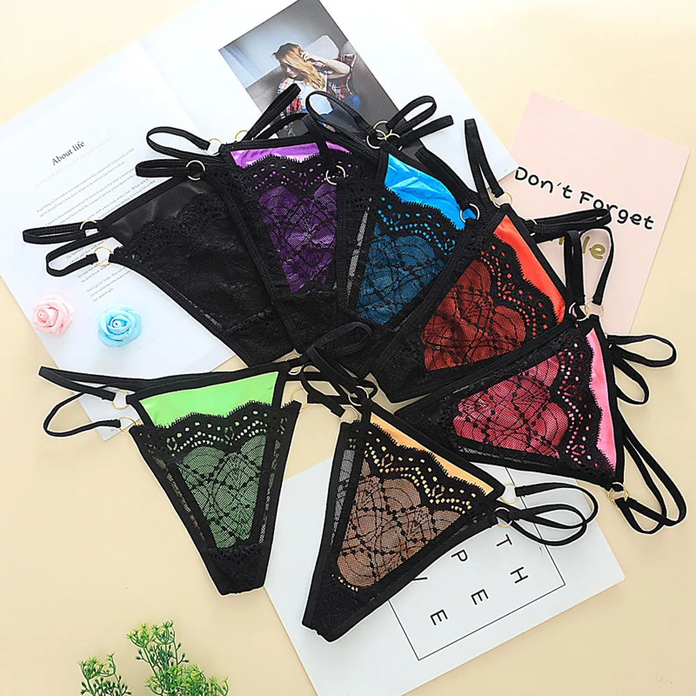 

Women Sexy Lingerie Lace Panties G-String Thongs Porno T Back Lace Nylon Fashion Underwear Ladies Hot Erotic Adjustable Briefs