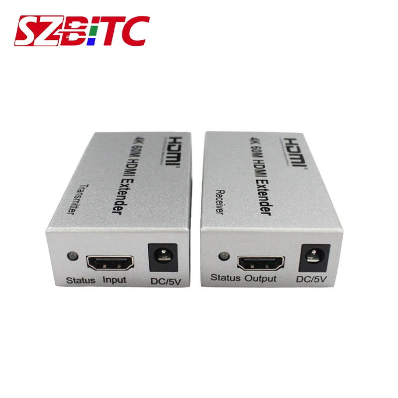 SZBITC 4K HDMI удлинитель 60 м расширение Full HD 3D сплиттер Cat5e/6 RJ45 Ethernet кабель передатчик