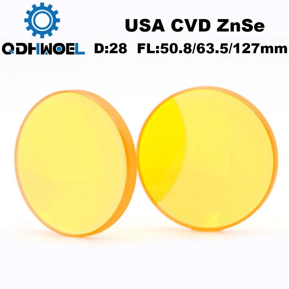 Диаметр линзы лазерного фокуса 28 мм FL 50 8/63 5/127 2/2.5/5 &quotСША CVD ZnSe для гравировального