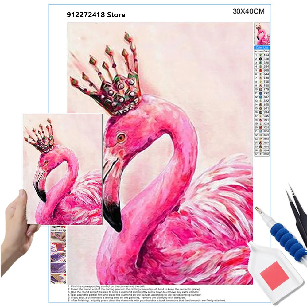 

Алмазная 5D картина «сделай сам», животное, фламинго, полная выкладка, вышивка крестиком, круглая вышивка, домашний декор