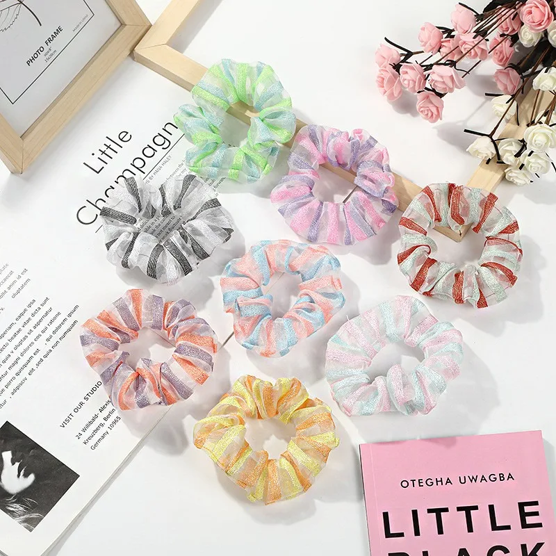 1 шт. разноцветные радужные резинки для волос эластичные радужная резинка