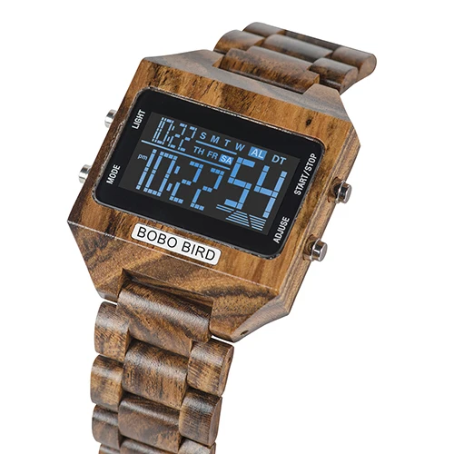 M-S30-2 Relogio masculino BOBO BIRD электронные деревянные часы многоцветный светодиодный Будильник Дата Неделя дисплей принимаются Индивидуальные OEM - Цвет: M-S30-2