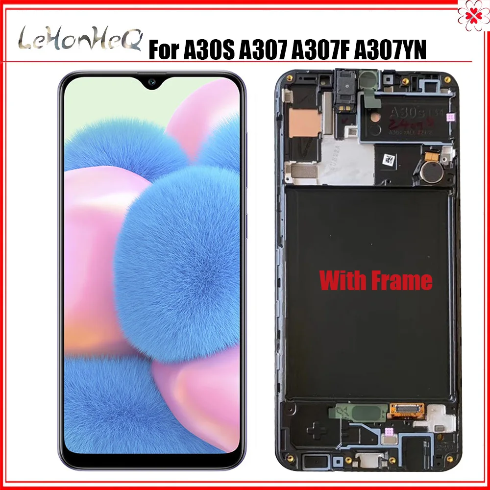 ЖК дисплей с дигитайзером тачскрина в сборе для samsung galaxy A30S A307 A307F A307FN/DS рамкой 2019