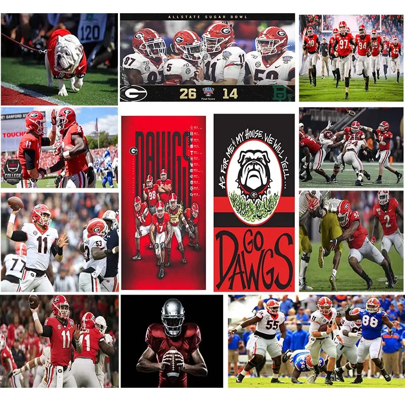 Алмазная картина Diy полностью квадратная Джорджия бульдоги колледж Футбол Декор