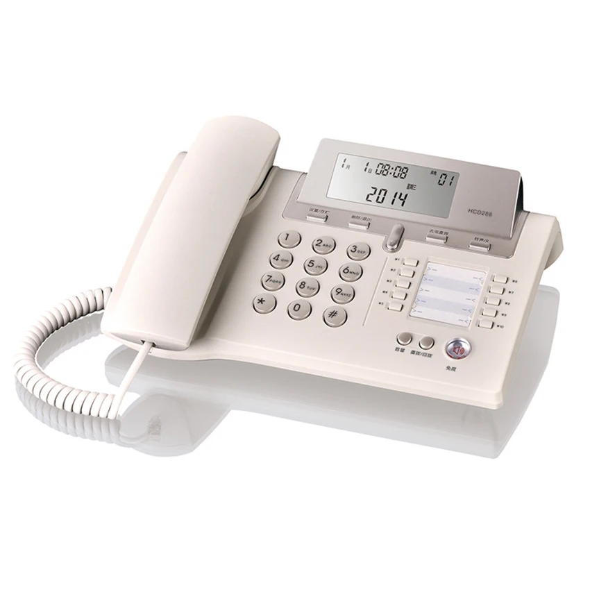 

Corded Telephone with Caller ID Display, Wired Telephone with DTMF/FSK Dual Mode, Speaker, Redial Function, Fixed Telephone