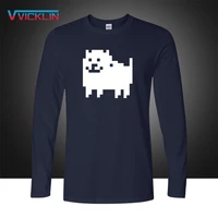 new 2021 autumn novelty game t shirts undertale annoying dog printed anime cotton casual top tees mens long sleeve t shirts